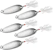 5 Pcs Metal 15g Colorful Fishing Bait Wobbler Spinnerbait Spoon Artificial Bass Hard Sequin Paillette Metal Steel Hook Bait Sinking Lures