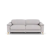 Mirow 3 Seat Dual Electric Recliner with Electric Headrest in Friday Fabric Silver Grey