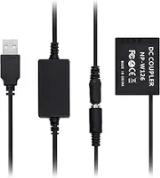 RAYWE CP-W126 USB Power Kit DC Coupler Dummy Battery Replace of NP-W126 Battery with USB DC Converter Power Cable Single USB Input Compatible with Fujifilm X-T2 X-T3 X-T10 X-T20 X-T100 XH1 X100F XA3