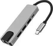 SHU-Store Fit for USB C Hub Type-C 3.1 to 4K HDMI-Compatible RJ45 USB SD/TF Card Reader PD Fast Charge 8-in-1 USB Dock Fit for MacBook Air Pro PC HUB (Color : 5 in 1)
