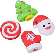 KONTONTY Protective Christmas Cable Wraps 4pcs Pack Covers Snowman Tree Lollipop
