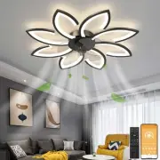 35.5" Ceiling Fan with Lights Remote Control, Modern Low Profile Flush Mount ...