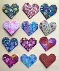 Free Shipping* 10 Origami Heart shaped Bookmarks ( Heart Pattern )