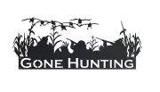 24-inch Black Metal Gone Hunting Sign, Layout Blind Geese, Steel Waterfowl