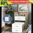 ALFORDSON Dressing Table Stool Set 2-In-1 Makeup Mirror Storage Desk Wood
