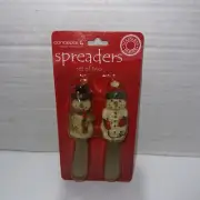 Concepts 4 Casual Lifestyles Set Of Two New Christmas Snowmen Spreaders Butter