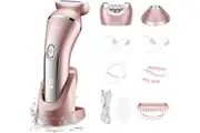 Hatteker Electric Shaver for Women Lady Epilator Electric Razors Kit Hair Remover for Face Chin Arm Leg Armpit Bikini Trimmer Painless Waterproof USB Rechargeable Dry Wet with Detachable Head 3 in 1