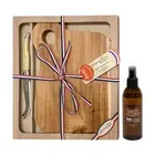 Laguiole Jean Neron Cheese Knife, Square Serving Board & Care Oil Gift Set