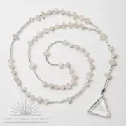 Rose Quartz Crystal Rosary Beads With Clear Quartz Crystal Triangle Casa Brazil