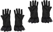 [LIFKOME] 2 Pairs Wedding Dress Gloves Fishing Net Women Driving Gloves White Dress Costume Lace Gloves Movie Tickets 1920s Gloves for Women Prom Dinner Party Fancy