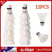 12PCS Badminton Balls White Goose Feather Badminton Sport Shuttlecocks Training