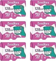 ZenRex 128GB Pack of 1, 6 Count Micro SDXC High Speed 4K UHD Full HD Video Recording C10 U3 A1 Memory Card for Camera Tablet Smartphone with Adapter