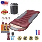0 Degree Winter Sleeping Bag for Big & Tall Adults - 450GSM, Waterproof, XL