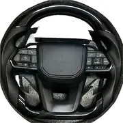 Leather Carbon Fiber Car Steering Wheel Compatible With Toyota Land Cruiser 200 2008-2021 Upgrade LC300 2022 2023 LC200 Steering Wheel(B)