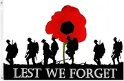 Suithink 3x5 Feet Lest We Forget Flag,Remembrance Day Flag Polyester With Two Metal Grommets - Fade Resistant - Vivid Colors