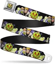 [Buckle-Down] Disney Belt, Seatbelt Buckle Belt, Evil Queen Poisoned Apple Pose Poisoned Apple Black Greens, Adjustable