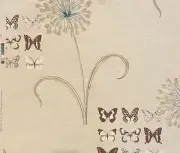 OSBORNE & LITTLE Allium Butterfly Floral Linen Cotton Natural Brown Remnant New