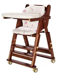 在飛比找樂天市場購物網優惠-寶寶餐椅實木嬰兒童椅子吃飯桌家用便攜可折疊多功能座椅酒店bb