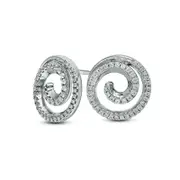 0.38 CT. T.W. Diamond Swirl Stud Earrings in 10K White Gold