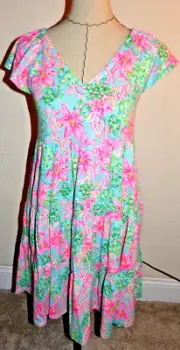 LILLY PULITZER Kawai Flutter Sleeve Dress SO SHELLEGANT Size Extra Small NWT