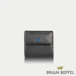 【BRAUN BUFFEL 德國小金牛】台灣總代理 德羅姆 零錢包-黑色(BF505-160-BK)