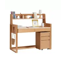 在飛比找PChome24h購物優惠-源氏木語實木升降兒童書桌0.9M+矮上架+櫃子 Y05X03