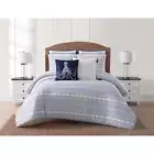 Oceanfront Resort Comforter Set King-Size Cotton Polyester Floral Blue 3-Piece