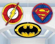 Amscan Justice League Heroes Unite Honeycomb Hanging Decorations (Pack of 3)