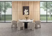 THANOS 7 Piece Ceramic Top Dining Suite with Alicante Dining Chairs