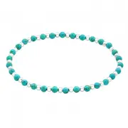 Silver Green Stone Ball Bracelet
