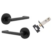 Baltimore Return Lever Round Rose (Inbuilt Privacy) Matt Black