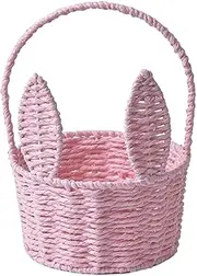 Woven Easter Basket, Portable Storage Organizer Party Decor, Compact Natural Classic Aesthetic Decor for Bedroom Patio Picnic Candy Home Holiday