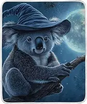 WOIWB Throw Blanket-Halloween Koala Tree, Soft Comfort Fuzzy Blanket Single-Side Blanket for Bed Couch Sofa 50x60 in