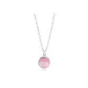 Zamel's Sterling Silver 16mm Pink Mother of Pearl Circle Pendant Jewellery