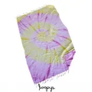 Sunshine Tie Dye Turkish Beach Towel Pink and Yellow Batik Premium Loopys Brand