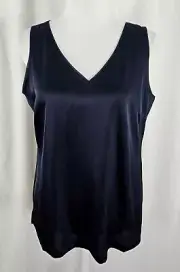 New Chicos Womens Pullover Top Classic Navy Polyester Spandex Medium