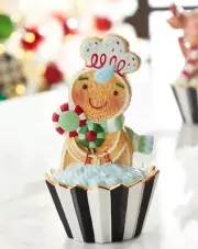 Mackenzie Childs Holiday Sweets Cupcake Box_Gingerbread_NIB