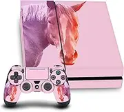 Official Mark Ashkenazi Pastel Horse Art Mix Vinyl Sticker Gaming Skin Decal Cover Compatible with Sony PlayStation 4 PS4 Console and DualShock 4 Controller Bundle