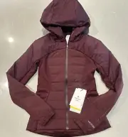 Lululemon Down For It All Jacket Sz 4 Garnet NWT