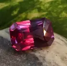 Natural Unheated Purple Sapphire 30.20 Ct Certified Emerald Cut Gemstone