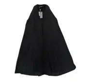 Lola and Sophie Black A Line V Neck Dress NEW Size Small Chiffon Swing USA