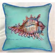 Betsy Drake ZP094C Conch - Teal Indoor & Outdoor Throw Pillow- 22 x 22 in.