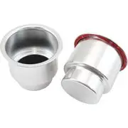 Aeroflow Large Cup Holders Silver Pair Shifter Riser Drink Hold - AF72-9088