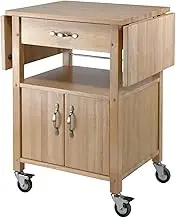 Kitchen Island Freestanding Trolley Wood Drop-Leaf Kitchen Cart Kitchen and Storage Organizer Folding Shelf Wheels Wagon Home Organization Furniture Mobile Kitchen Storage Islands