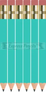 36 Lt. Turquoise Half mini short Golf Hexagon #2 Pencils ExpressPencilsTM