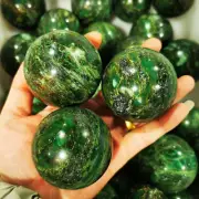 50mm Natural Emerald Quartz Sphere Crystal Energy Ball Reiki Healing Decor 1PC