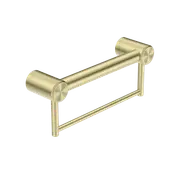 Nero Mecca Care 32mm Grab Rail With Towel Holder 300mm Brushed Gold NRCR3212BBG
