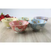 在飛比找ETMall東森購物網優惠-日本進口陶瓷碗 日式和風餐具卡通貓13厘米飯碗 家用湯碗瓷碗
