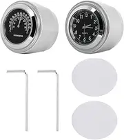 BESPORTBLE 2pcs Motorcycle Handlebar Clock Thermometer Waterproof 22-25mm Practical Dial Handlebar Mount Motorbike Accessories