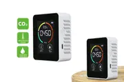 3 In 1 CO2 Meter Temperature Humidity Air Quality Monitor Carbon Dioxide Detector-White